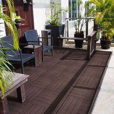 Composite Interlocking Deck Tile 30 cm x 30 cm Brown