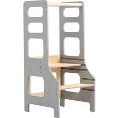 Duck Woodworks Verstellbarer Lernturm Grau