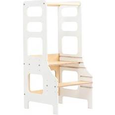 Duck Woodworks Verstellbarer Lernturm Weiß