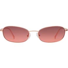 Jack Rectangle Metal Frame Sunglasses - Rosegold