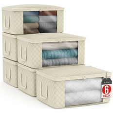 Sorbus 6 Pack Medium Foldable Clothes Bags Storage Box