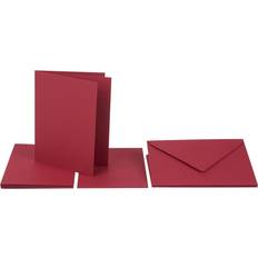Cartes & Invitations Folia Cartes Doubles Avec Enveloppes Rouge Foncé