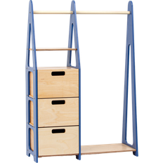 Duck Woodworks Children Wardrobe with Drawers Blue
