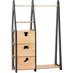 Duck Woodworks Duck Woodworks Children Wardrobe with Drawers Black