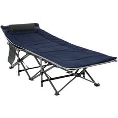 OutSunny Hopfällbar Campingsäng Med Vändbar Madrass