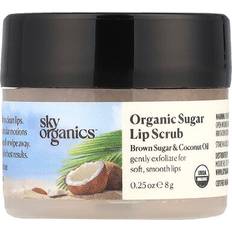 Ekologiska Läppskrubb Sky Organics Organic Sugar Lip Scrub Brown Sugar & Coconut Oil 0.25 oz 8 g