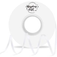 White Gift Wrap Ribbons Humphrey's Craft Satin Ribbon 1/8 Inch White Double Faced 100 Yards