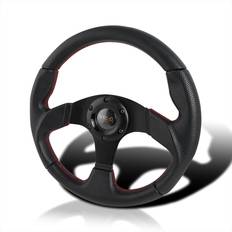Steering Wheels Spec-D Tuning Universal 320Mm Racing Steering Wheel JDM Black Leather