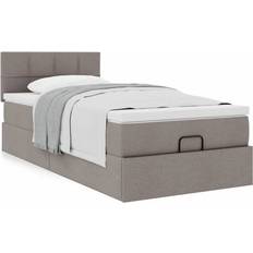 Senge & Madrasser vidaXL Ottoman Seng Med Madras 100x200 cm Stof Gråbrun Sengesæt