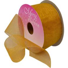 Gold Gift Wrap Ribbons Morex Morex Ribbon Sheer Organza 15 Inch by 25 Yards Gold