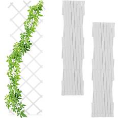 Vita Spaljéer Relaxdays Spaljé Set om 3 Utdragbara 180 cm Plast Vit