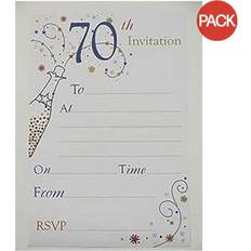 Cards & Invitations Printed 70th Invitations Pack of 20 One Size White