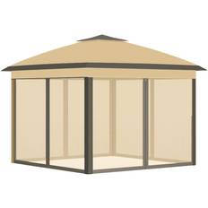 Northio Gazebo 3.3 x 3.3 m Vattenavvisande Vintertätt Pop-Up Hopfällbart Lusthus Med Dubbeltak