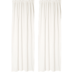 Gardiner & Tillbehör Åhléns Home Gardin i Krinklad Bomull MAJKEN 140x300 cm 2-pack Vit