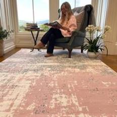 Living room rug MiLAN Pink Grey Distressed Worn Look Living Room Rug 80cm x 150cm