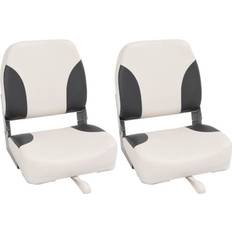 vidaXL Foldable Boat Seat 2pcs Blue-White