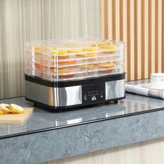 Food Dehydrators Homcom 5 Tier Food Dehydrator 245W Stainless Steel Food Dryer Machine