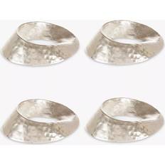 John Lewis Swirl Rings Set of 4 Silver Napkin Ring 4pcs