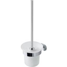 Salerno Wall Mounted Glass Toilet Brush and Holder Chrome