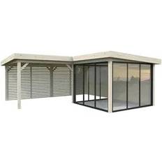 Carporte Palmako Carport Pavillon Connect Lenna 24.9 m2 Set 411 Slide Transparent Tauchgrundiert (Gebäudefläche )