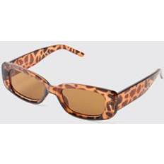 Mens Tort Plastic Rectangular Sunglasses - Brown