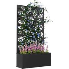 Raised Garden Beds OutSunny Metal Garden Bed with Trellis One Size