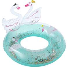 Plastic Swim Ring Veishet Childrens Swimming Ring Thickened Cute Sequin Threedimensional Swan Water Toy NO.60