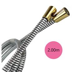 PVC Shower Hoses Ecospa Flexible PVC Replacement Black Chrome Gold Bathroom Shower Hose Pipe 2m