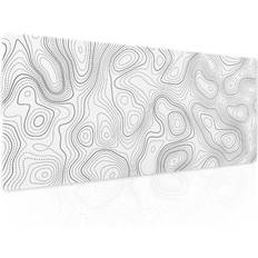 Lenovo Office Large Non-slip Line Pattern Desk Pad Mice Mat White Black