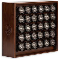 Spice Racks AllSpice AllSpice Wood Spice Rack 30 4oz Jars Walnut Stain
