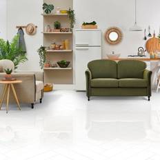 Liberty Floors White Lustre Herrringbone 6mm High Gloss Luxury Vinyl Flooring