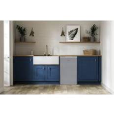 Under counter larder fridge Willow Freestanding Under Counter Larder Fridge with Chiller Box One Size Silver