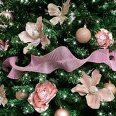 Pink Christmas Tree Ornaments Melody Maison Hot Pink Sparkle Ruffle Ribbon 270cm Christmas Tree Ornament