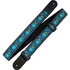 Retro Textile Guitar Strap Blue