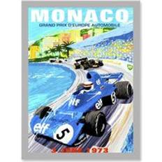 Interior Details ARTERY8 Monaco Grand Prix 1973 A4 Artwork Wall Print Light Grey One Size Framed Art