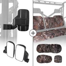Rearview & Side Mirrors Kemimoto Side Mirrors & Camouflage Seat Cover for Polaris Ranger