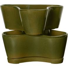 Ferm LIVING Terrakotta Krukor ferm LIVING Gemi Stackable Planteringskruka 2-pack Mossgrön