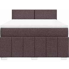 140cm Sängpaket vidaXL Ramsäng Med Madrass Mörkbrun 140x190 cm Sängpaket