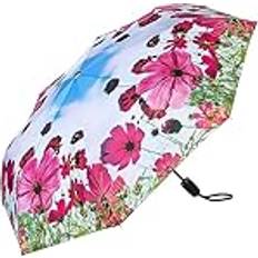 Flower Meadow Auto Open Close UVP Folding Umbrella