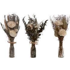 Kristall Konstgjorda växter Home ESPRIT Kristallblomma Dekorativ 11 x 11 x 40 cm Set om 3 Konstgjord växt
