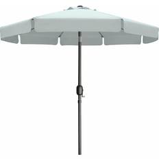 Parasoll Stål 8 Ribbor D 270 cm Polyester Vit Trädgård