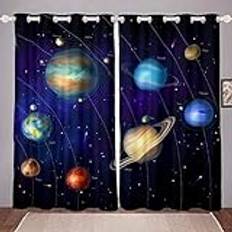 Gardiner & Tillbehör Homemissing Galax Fönstergardiner Barn Universum Planet 117 x 183 cm