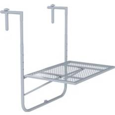 Grey Balcony Tables OutSunny Hanging Metal Wall Mount Desk Adjustable Folding Balcony Deck Table for Patio and Garden Grey Balcony Table