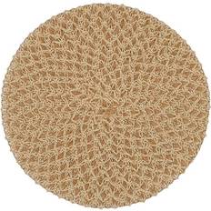 Runda Bordstabletter Fondaco Kerstin Tvåfärgad Jute Och Beige Bordstablett Natur