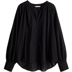 H&M Ladies Black Balloon-sleeved blouse