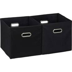Relaxdays Förvaringsbox Set Med 2 Inga Lock Med Handtag 30 x 30 x 30 cm Svart Polyester Förvaringslåda 2.7L 2st