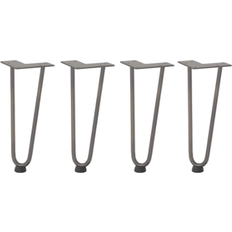 vidaXL Hårnålsformade 4 St Naturstål 30 Cm Massivt Stål Bordsben 30cm 4st