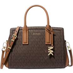Michael Kors MK Laila Small Signature Logo Satchel - Brown