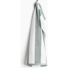 H&M Randig Handduk Grön 50x70 Salviagrön Gästhandduk Vit, Grön (70x50cm)