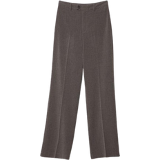 Stradivarius Straight-Leg Trousers - Mottled Grey